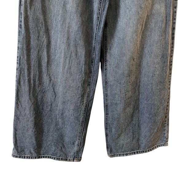 AFRM Turner Jeans Wide Leg Loose Slouchy Pleated Front Medium Wash size 27 - Picture 9 of 14